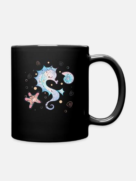 Seepferdchen - Tasse einfarbig - Schwarz