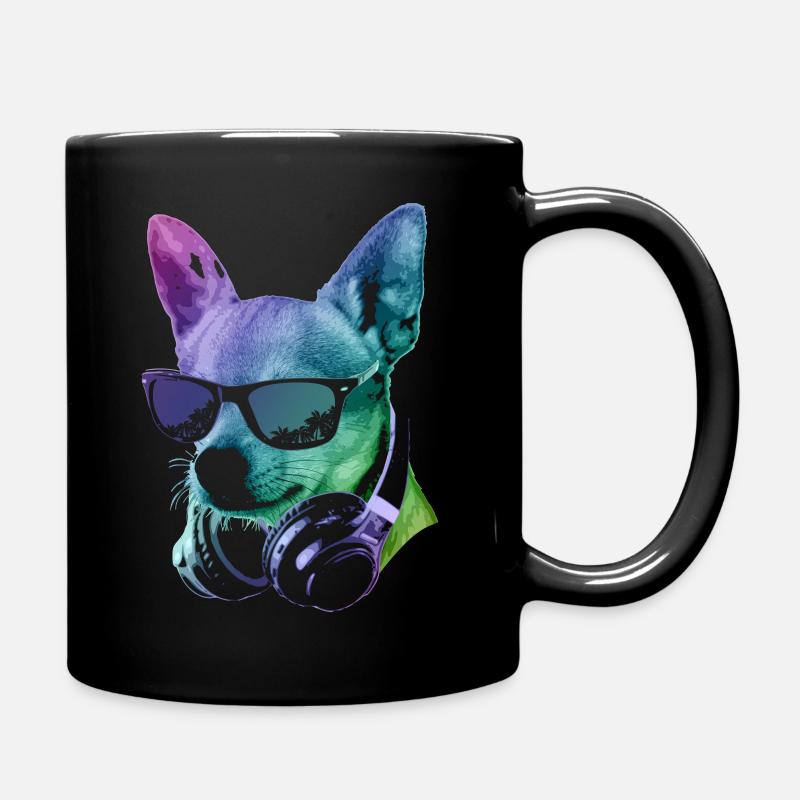 DJ Chihuahua - Tasse einfarbig - Schwarz