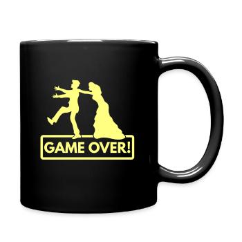 game over! Heiraten Hochzeit Geschenk Nerd Gamer - Tasse einfarbig - Schwarz - Rechts