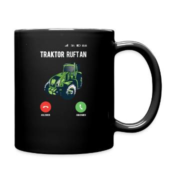 Lustige Sprüche Landwirtschaft Acker Bauer Traktor - Tasse einfarbig - Schwarz - Rechts