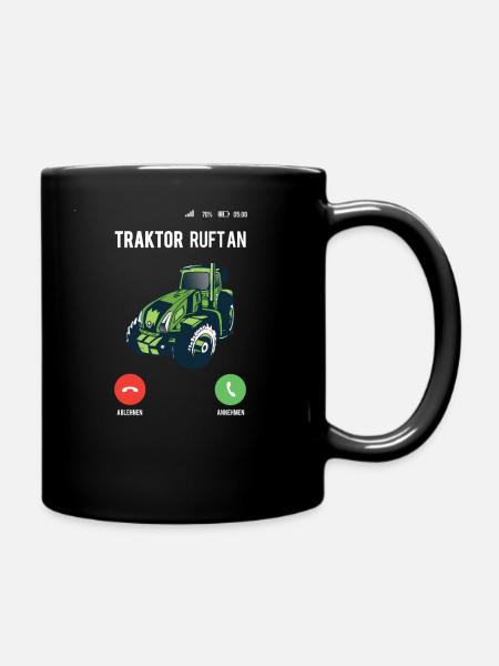 Lustige Sprüche Landwirtschaft Acker Bauer Traktor - Tasse einfarbig - Schwarz