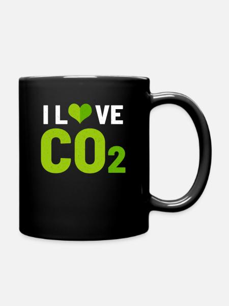 I love CO2 - Full Colour Mug - black
