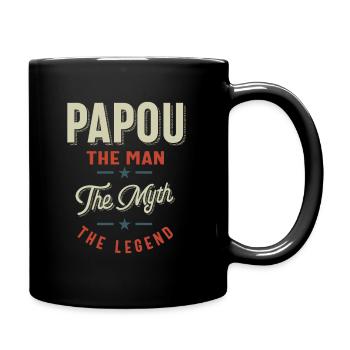 Mens Papou Shirt Gift: The Man The Myth The Legend - Full Colour Mug - black - Right