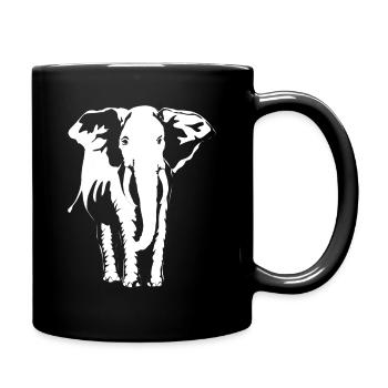 Elephant from Africa - Full Colour Mug - black - Right