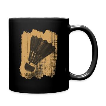 Badminton shuttlecock - Full Colour Mug - black - Right
