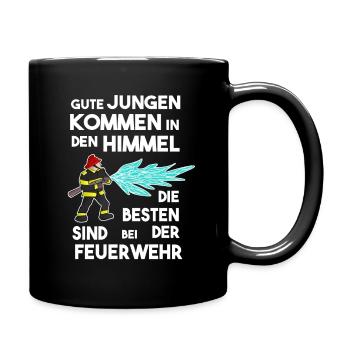Feuerwehrmann Feuerwehr & Sprüche - Tasse einfarbig - Schwarz - Rechts