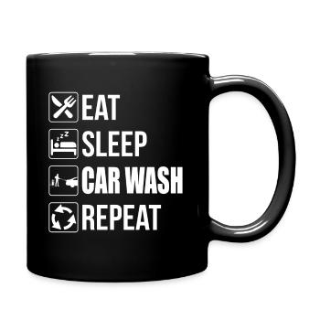 Eat Sleep Car Wash Répétez en disant lavage de voiture Deta - Mug uni - noir - Droite