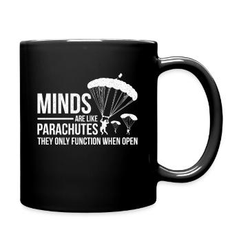 Sarcastic Parachuting Design Quote Minds Are Like - Tasse einfarbig - Schwarz - Rechts