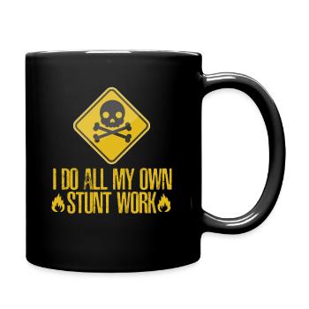 Broken bone arm stunt stuntman - Full Colour Mug - black - Right