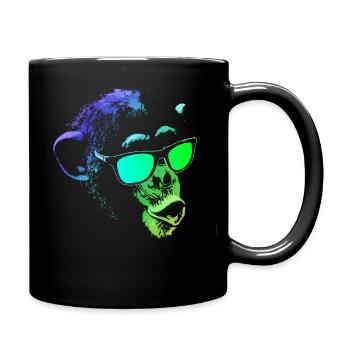 Kühler Affe - Tasse einfarbig - Schwarz - Rechts