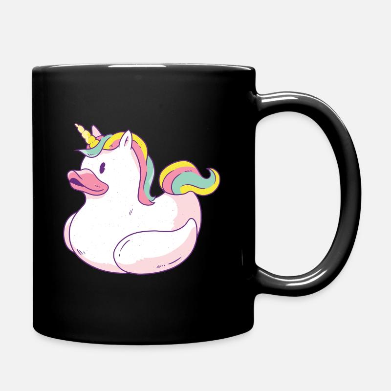 Einhorn Schwimmente - Tasse einfarbig - Schwarz
