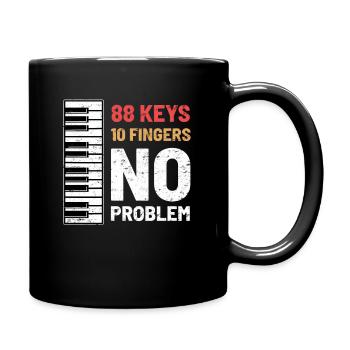 piano pianist - Enfärgad mugg - svart - Höger