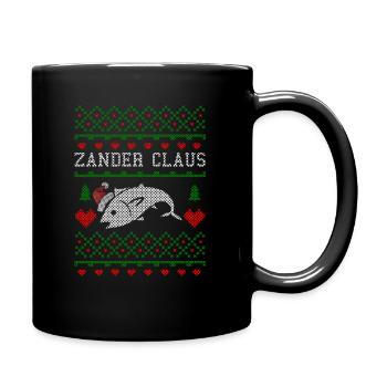 Angeln Angler Weihnachten Fischen Fischer Fisch - Tasse einfarbig - Schwarz - Rechts