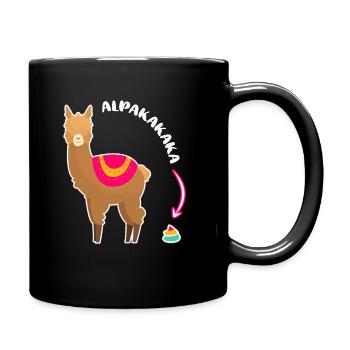 Alpakakaka Alpaka Lama Kaka - Tasse einfarbig - Schwarz - Rechts
