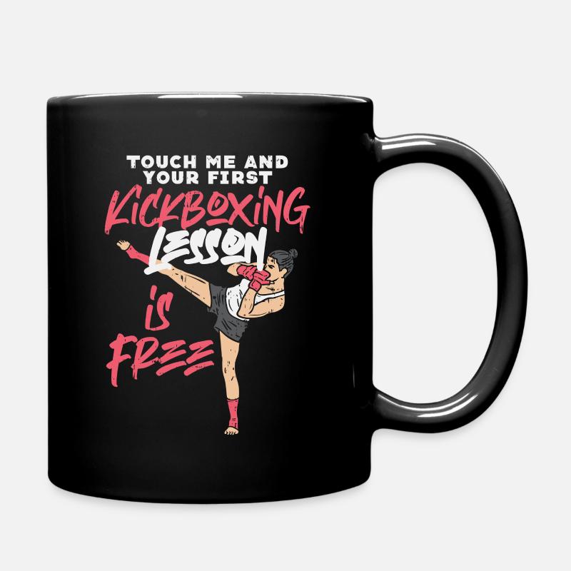 Lustiges Kickboxen Kickboxer Boxen Geschenk - Tasse einfarbig - Schwarz