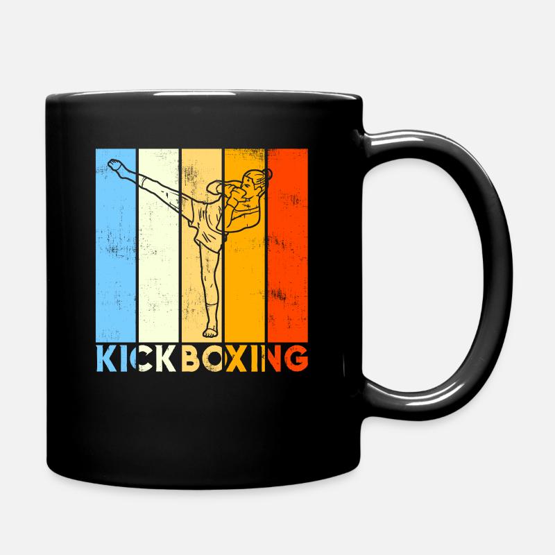 Vintage Boxen Kickboxen Geschenk - Tasse einfarbig - Schwarz