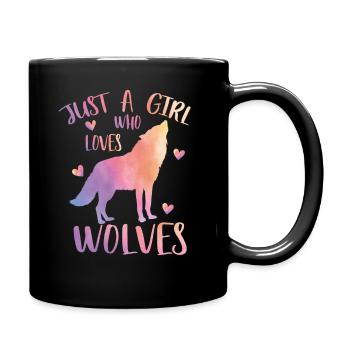 Juste une fille qui aime les loups - Mug uni - noir - Droite