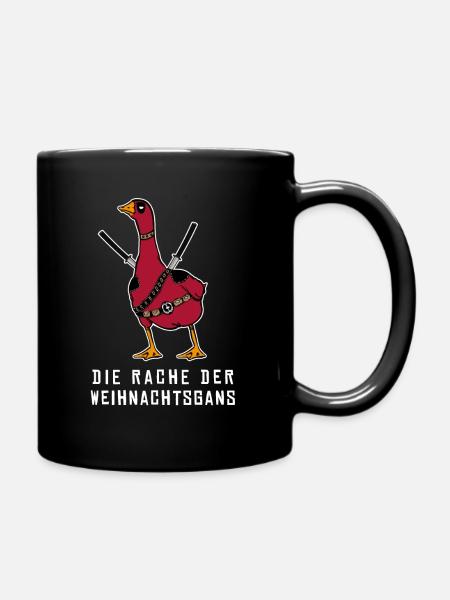 Die Rache der Weihnachtsgans Superheld Ninja Gans - Tasse einfarbig - Schwarz