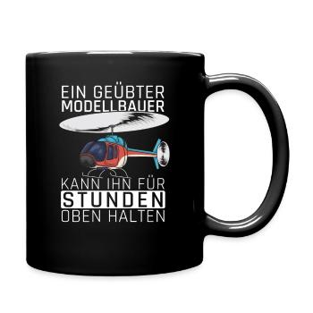 Modellbauer Modellbau Hubschrauber Geschenk Lustig - Tasse einfarbig - Schwarz - Rechts