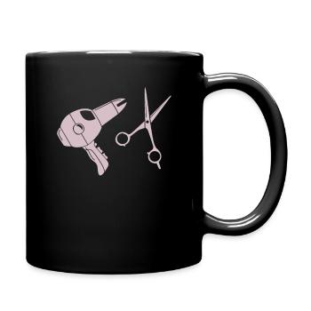 Friseur - Tasse einfarbig - Schwarz - Rechts