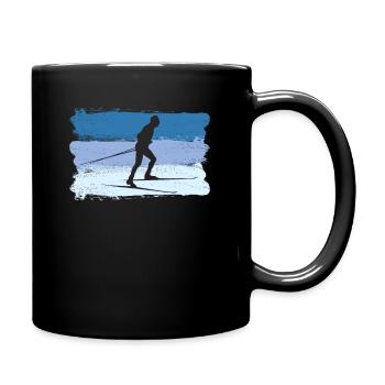 Ski Skisport skieurs de fond - Mug uni - noir - Droite