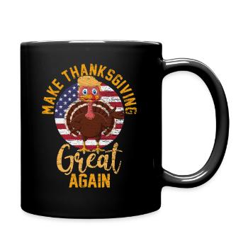Thanksgiving Donald  Amerika - Tasse einfarbig - Schwarz - Rechts