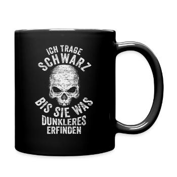 Totenschädel Grufti - Tasse einfarbig - Schwarz - Rechts