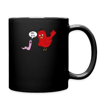 Er meow funny worm and bird funny gift - Full Colour Mug - black - Right