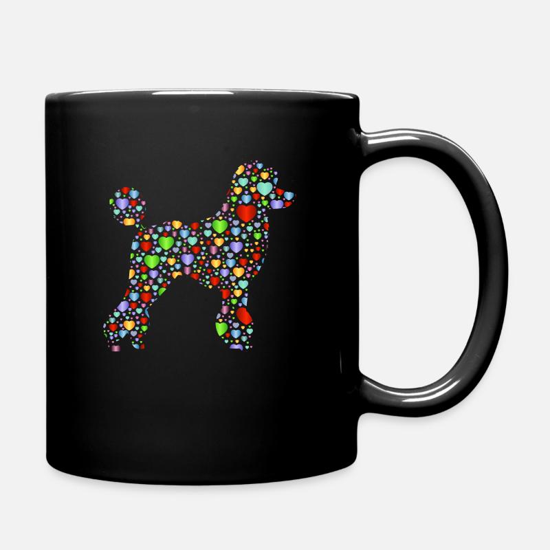 Pudel-Herzen - Tasse einfarbig - Schwarz