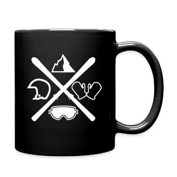 Ski Kreis Logo Schi fahren Piste Apres Ski Skier - Tasse einfarbig - Schwarz - Rechts