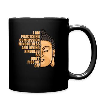 Buddha - Tasse einfarbig - Schwarz - Rechts
