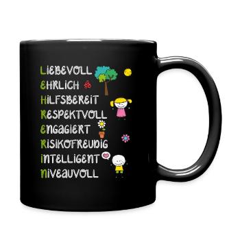 Lehrerin - Tasse einfarbig - Schwarz - Rechts