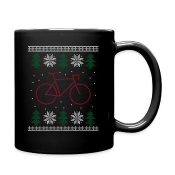 Ugly Christmas Road Bike Bicycle - Full Colour Mug - black - Right