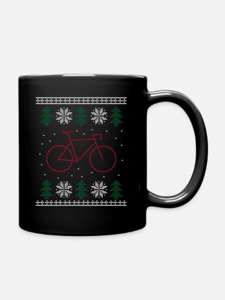 Ugly Christmas Rennrad Fahrrad - Tasse einfarbig - Schwarz