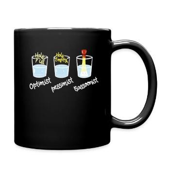 Witziges Optimist Pessimist Bassoonist Fagottisten - Tasse einfarbig - Schwarz - Rechts