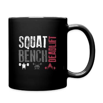 Cadeau d'entraînement de soulevé de terre de banc Squat - Mug uni - noir - Droite