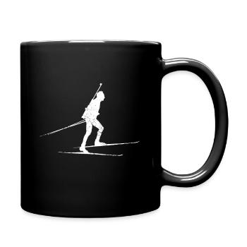 Biathlet Biathlon Skifahren - Tasse einfarbig - Schwarz - Rechts