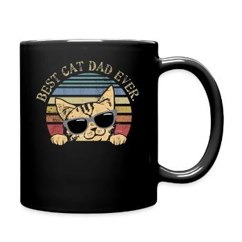 Cat Dad Funny Gift For Cat Loving Fathers Gift - Full Colour Mug - black - Right