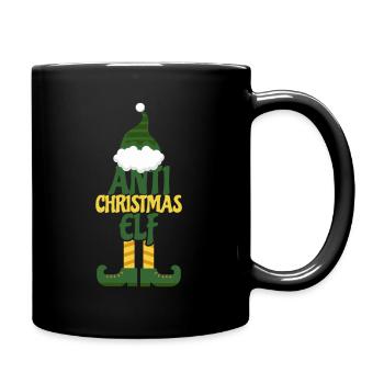 Anti Christmas elf gift - Full Colour Mug - black - Right