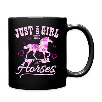 Chevaux Fille Fille - Mug uni - noir - Droite