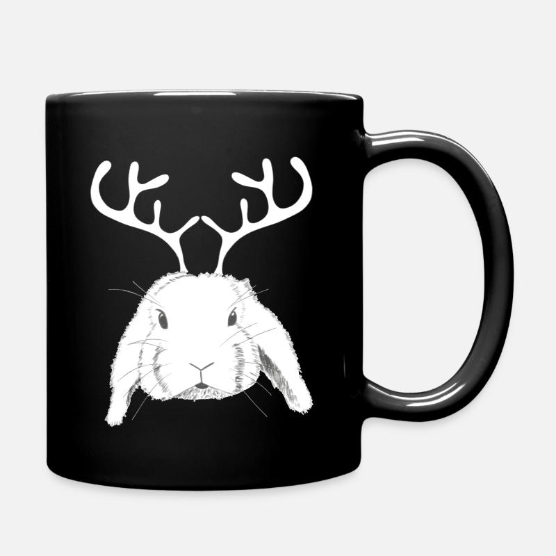Reindeer Ram Rabbit - Full Colour Mug - black