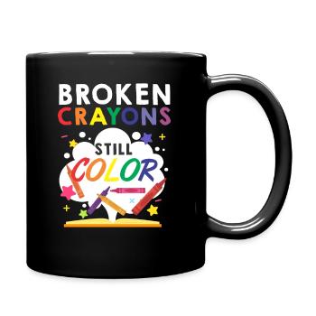 Colored pencil colors mental health - Full Colour Mug - black - Right