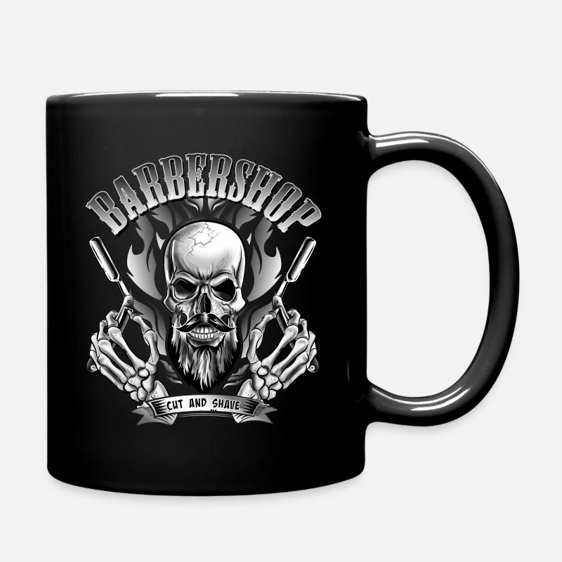 Crâne de coiffeur ou crâne avec la tête chauve - Mug uni - noir