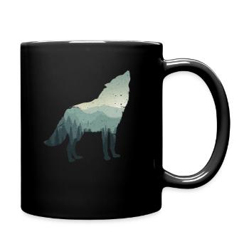 wolf - Full Colour Mug - black - Right