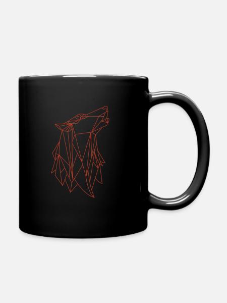 Wolf - Tasse einfarbig - Schwarz