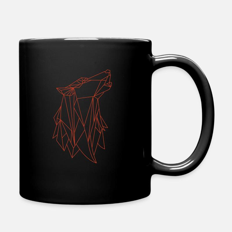 Wolf - Tasse einfarbig - Schwarz