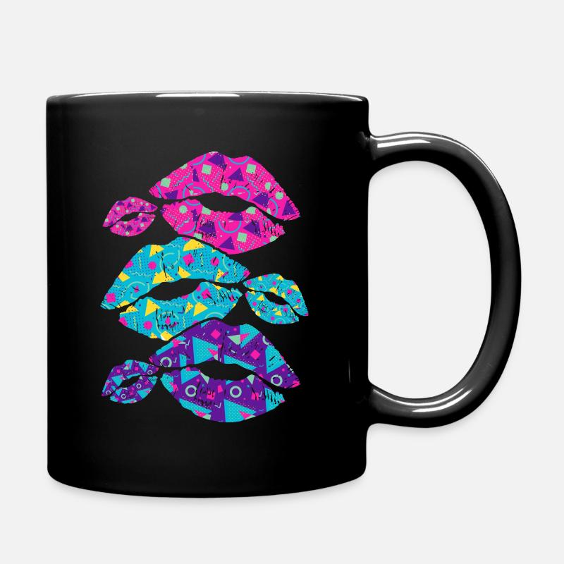 80er Mode - Tasse einfarbig - Schwarz