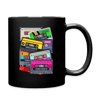 80er Musik - Tasse einfarbig - Schwarz - Rechts