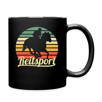 Reitsport Reitschule - Tasse einfarbig - Schwarz - Rechts