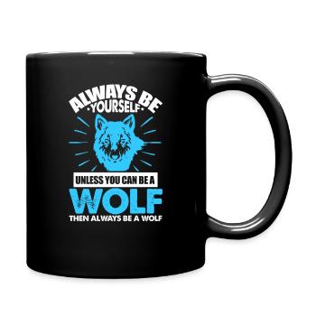 Wolf Wolfpack Wölfe Natur Wild Wildnis Geschenk - Tasse einfarbig - Schwarz - Rechts